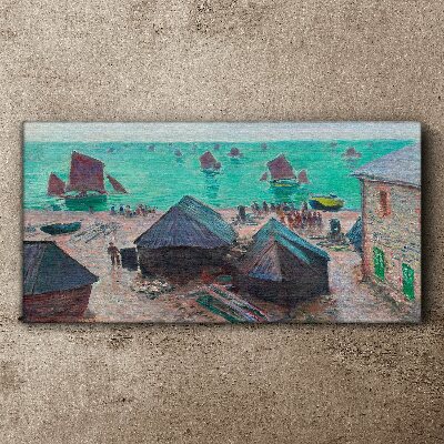 Canvas schilderij Zeegezicht met boten