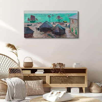 Canvas schilderij Zeegezicht met boten