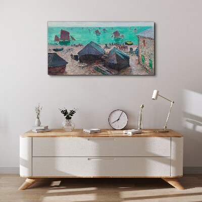 Canvas schilderij Zeegezicht met boten