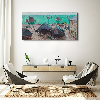 Canvas schilderij Zeegezicht met boten