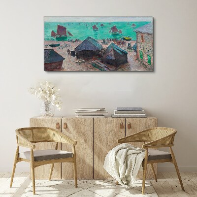 Canvas schilderij Zeegezicht met boten