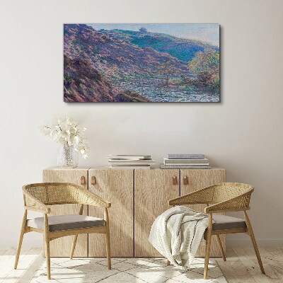 Schilderij op doek Paarse heuvels bij zonsopgang