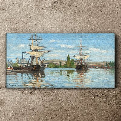 Foto op canvas Zeilschepen op de rivier