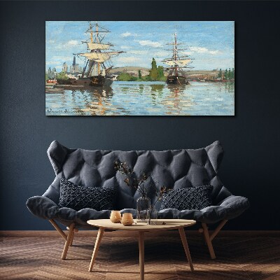 Foto op canvas Zeilschepen op de rivier