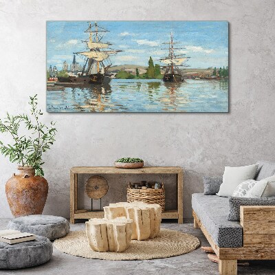 Foto op canvas Zeilschepen op de rivier