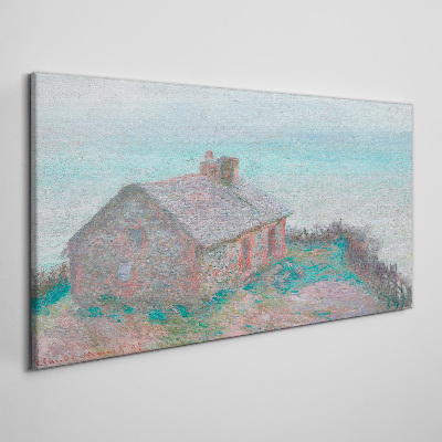 Canvas schilderij Huis aan zee