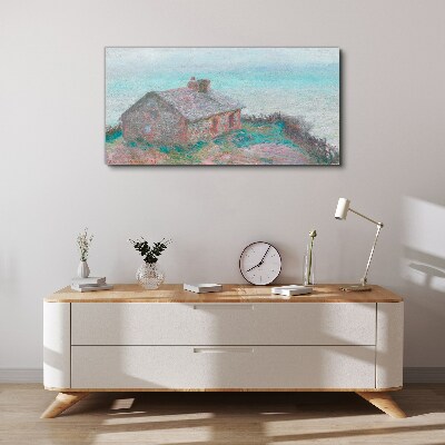 Canvas schilderij Huis aan zee