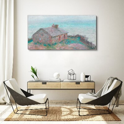 Canvas schilderij Huis aan zee