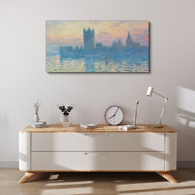 Canvas schilderij Zonsondergang boven Londen