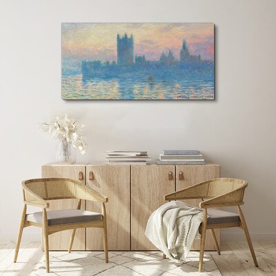 Canvas schilderij Zonsondergang boven Londen