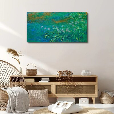 Foto op canvas Groen landschap met bloemen