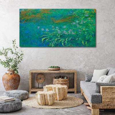 Foto op canvas Groen landschap met bloemen