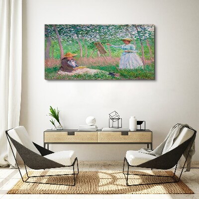 Canvas schilderij Zomers buiten schilderen
