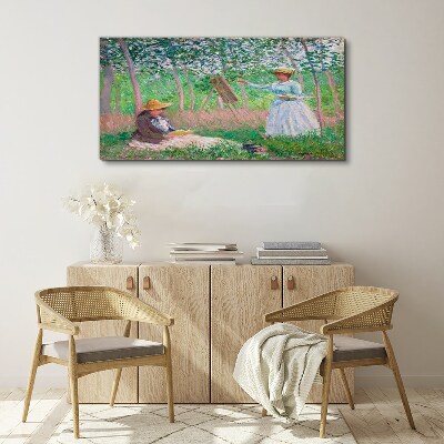 Canvas schilderij Zomers buiten schilderen