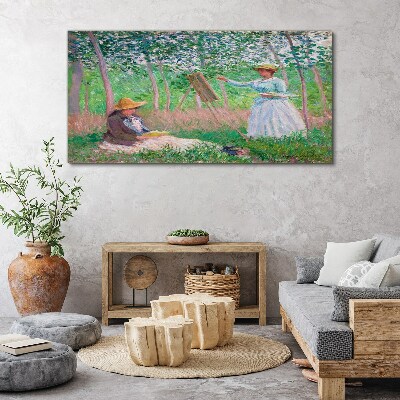Canvas schilderij Zomers buiten schilderen
