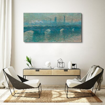 Canvas schilderij Londense bruggen in de mist