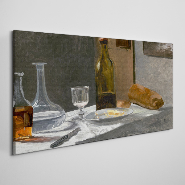 Schilderij op doek Stilleven met flessen en glas