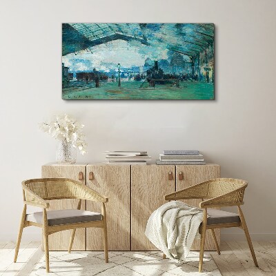 Canvas schilderij treinstation van Parijs