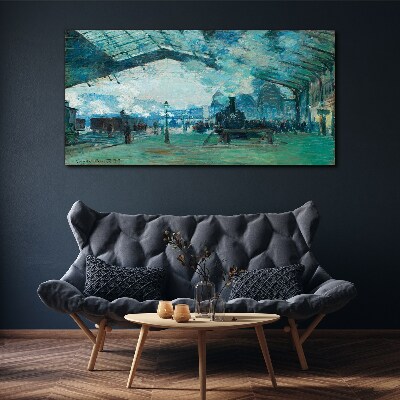 Canvas schilderij treinstation van Parijs