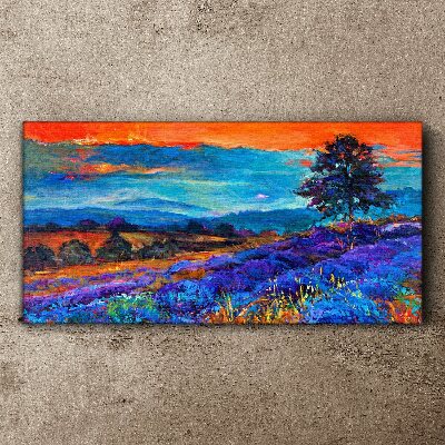 Foto op canvas Kleurrijk landschap bij zonsondergang