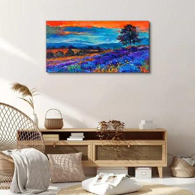 Foto op canvas Kleurrijk landschap bij zonsondergang