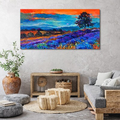 Foto op canvas Kleurrijk landschap bij zonsondergang