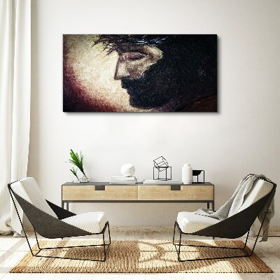 Schilderij op doek Portret met doornenkroon