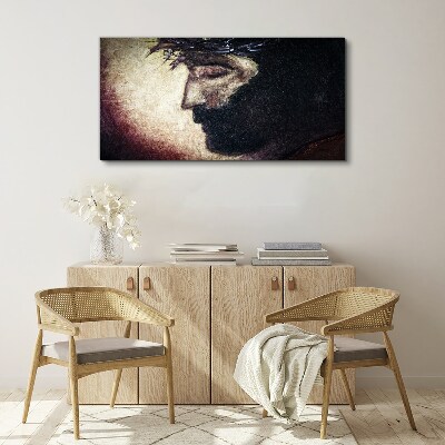 Schilderij op doek Portret met doornenkroon