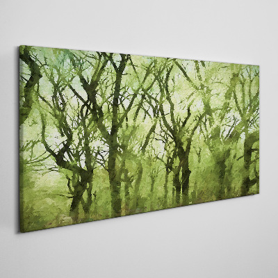 Canvas schilderij Groene bossen in het mistige licht