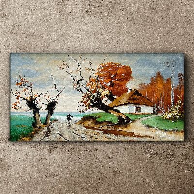 Foto op canvas Herfstlandschap met een landhuis