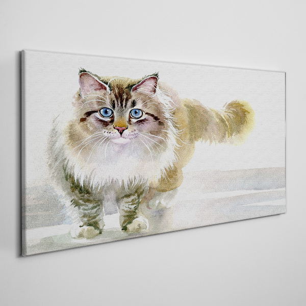 Schilderij op doek Een kat in pasteltinten