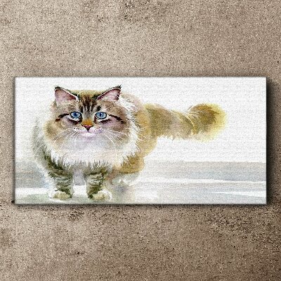 Schilderij op doek Een kat in pasteltinten