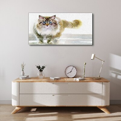 Schilderij op doek Een kat in pasteltinten
