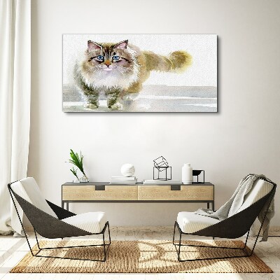 Schilderij op doek Een kat in pasteltinten