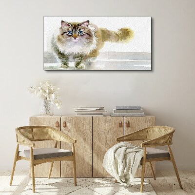 Schilderij op doek Een kat in pasteltinten