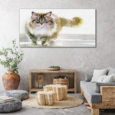 Schilderij op doek Een kat in pasteltinten