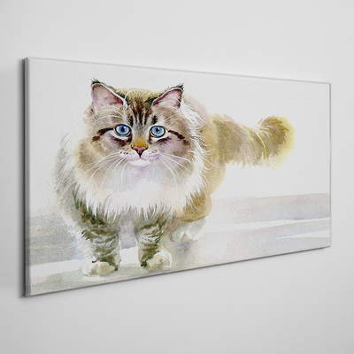 Schilderij op doek Een kat in pasteltinten