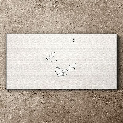 Canvas schilderij Delicate vogels op de achtergrond