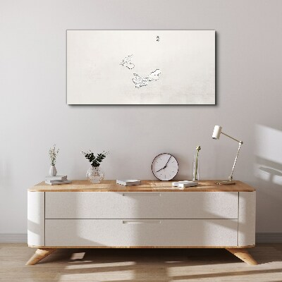 Canvas schilderij Delicate vogels op de achtergrond