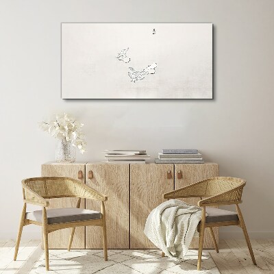 Canvas schilderij Delicate vogels op de achtergrond