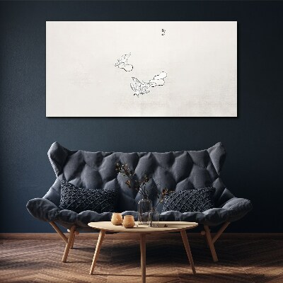 Canvas schilderij Delicate vogels op de achtergrond