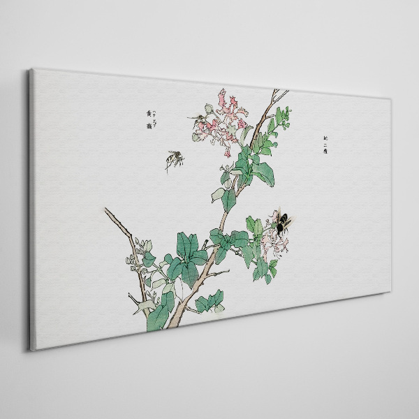 Foto op canvas Bloementak met insecten