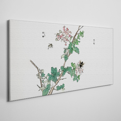 Foto op canvas Bloementak met insecten