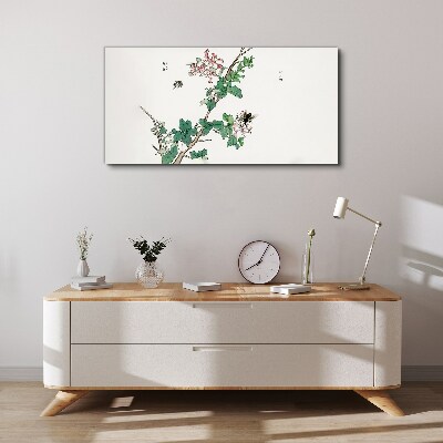 Foto op canvas Bloementak met insecten