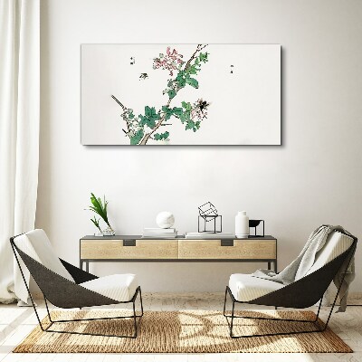 Foto op canvas Bloementak met insecten
