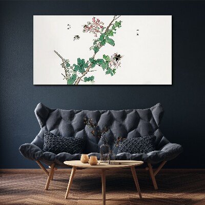 Foto op canvas Bloementak met insecten