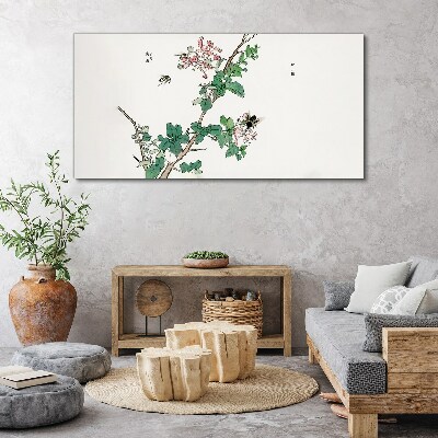 Foto op canvas Bloementak met insecten