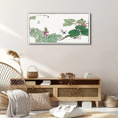 Canvas schilderij Bloemen en insecten in harmonie