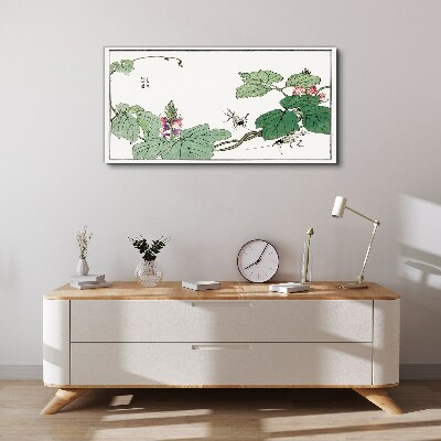 Canvas schilderij Bloemen en insecten in harmonie