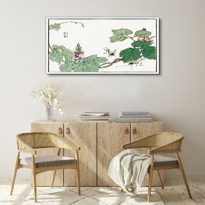 Canvas schilderij Bloemen en insecten in harmonie